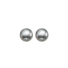 grey freshwater pearl stud earrings in sterling silver (6mm)