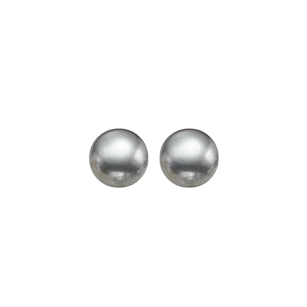 grey freshwater pearl stud earrings in sterling silver (6mm)