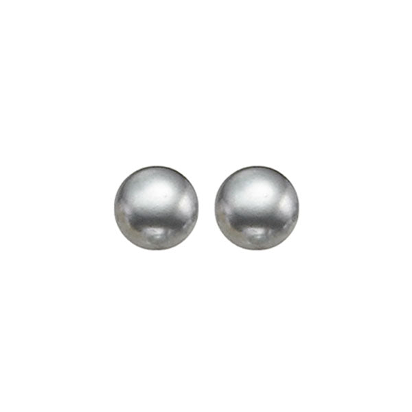 grey freshwater pearl stud earrings in sterling silver (7mm)