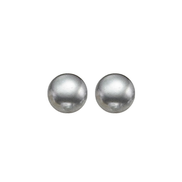 grey freshwater pearl stud earrings in sterling silver (8mm)