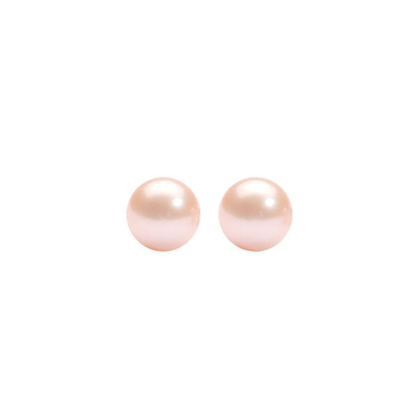 orange freshwater pearl stud earrings in sterling silver (4.5mm)