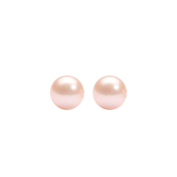 orange freshwater pearl stud earrings in sterling silver (5.5mm)