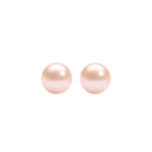 orange freshwater pearl stud earrings in sterling silver (6mm)