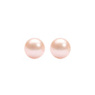 orange freshwater pearl stud earrings in sterling silver (7mm)