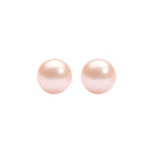 orange freshwater pearl stud earrings in sterling silver (8mm)