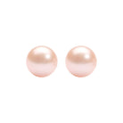 orange freshwater pearl stud earrings in sterling silver (9.5mm)