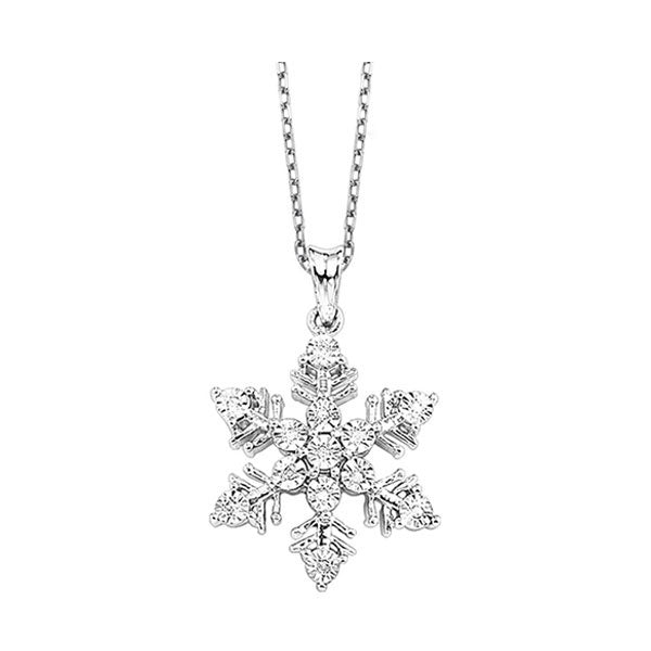 snowflake diamond pendant in sterling silver (1/25 ct. tw.)