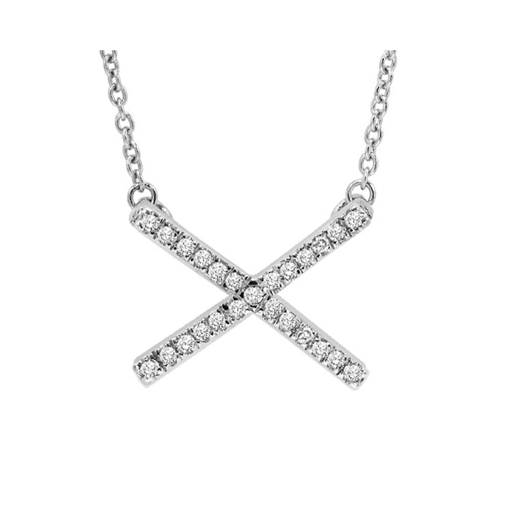 diamond hugs x-pendant layer necklace in yellow sterling silver (1/5 ctw)