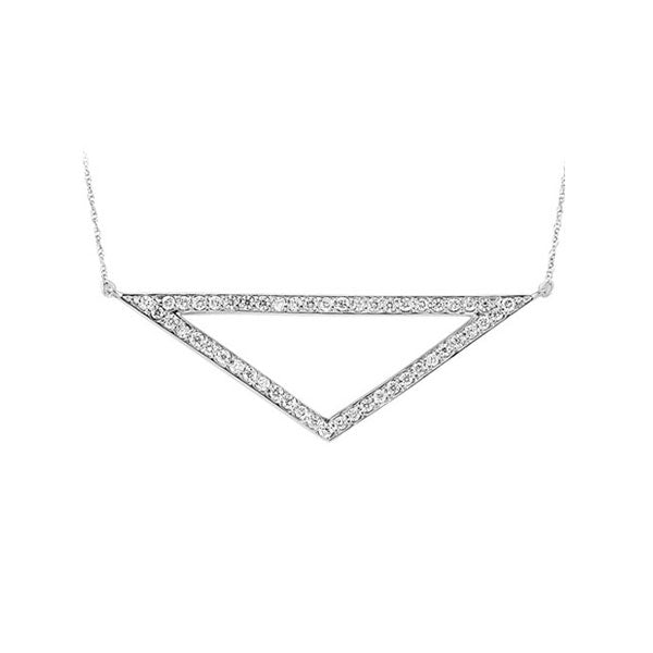 contemporary diamond elongated triangle pendant in sterling silver (1/2 ctw)