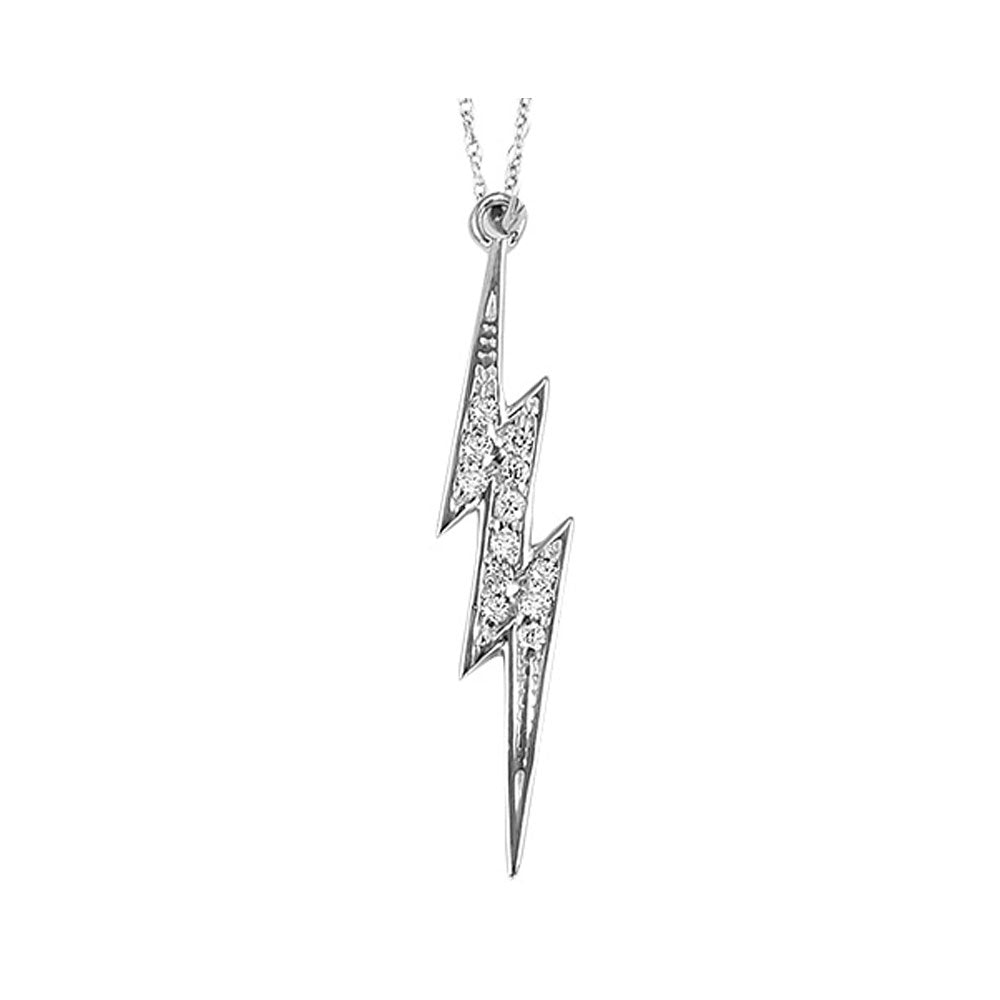 diamond lightning bolt pendant in sterling silver