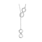 diamond double infinity symbol lariat necklace in white gold (1/10ctw)