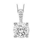 diamond starburst solitaire pendant necklace in 14k white gold (1ctw)