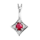 ruby & diamond halo pendant in 14k white gold (1/20 ct. tw.)