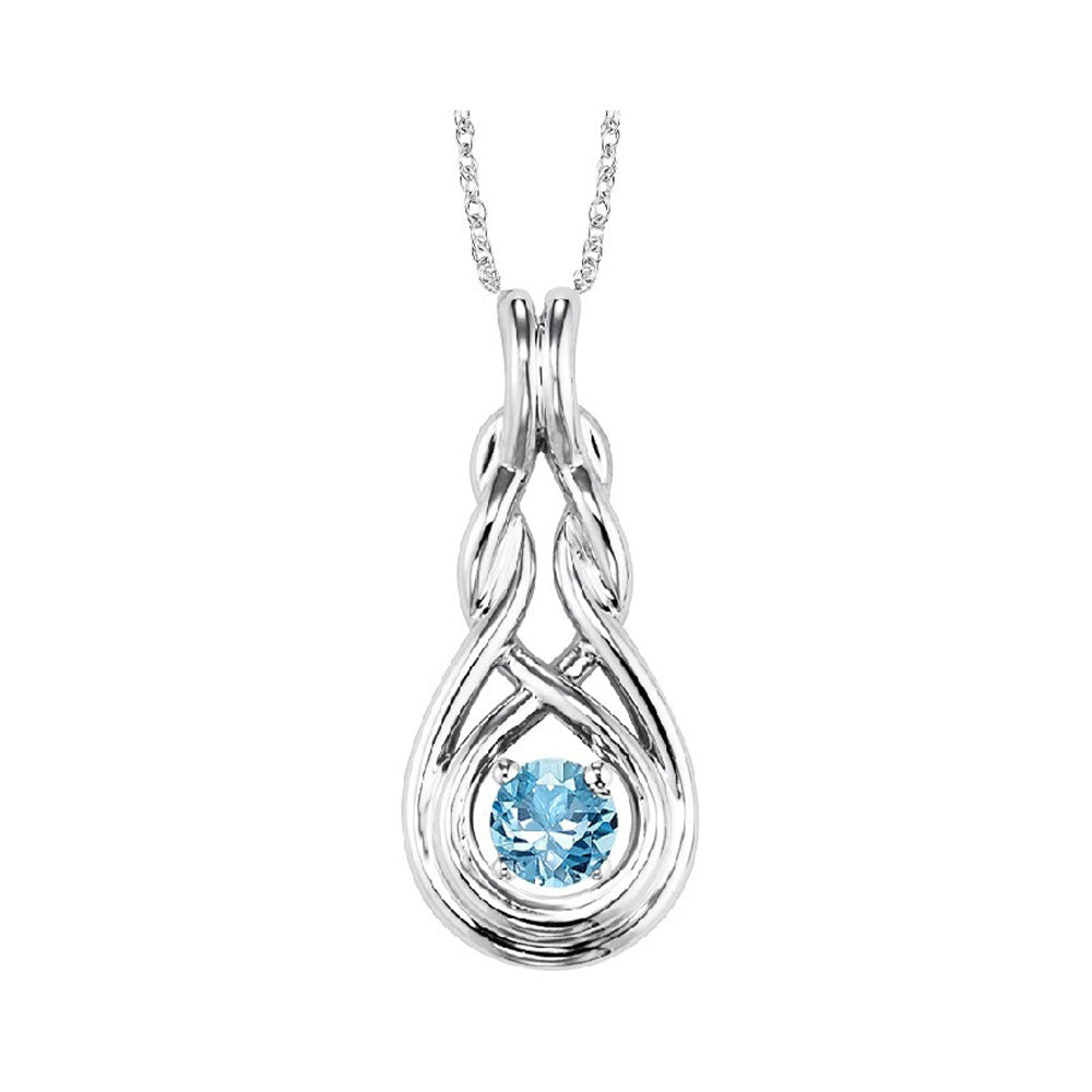 blue topaz infinity pendant necklace in sterling silver