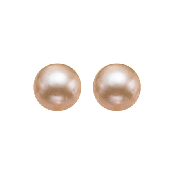 gold freshwater pearl stud earrings in sterling silver (10.5mm)