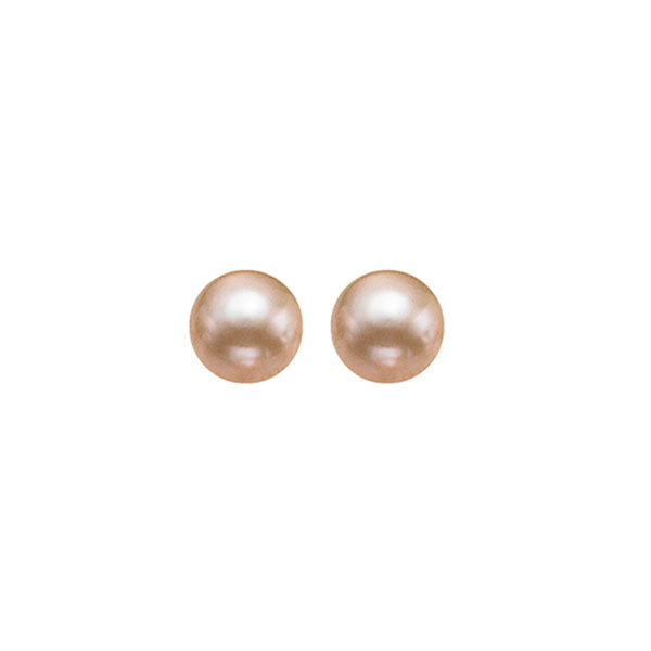 gold freshwater pearl stud earrings in sterling silver (4.5mm)