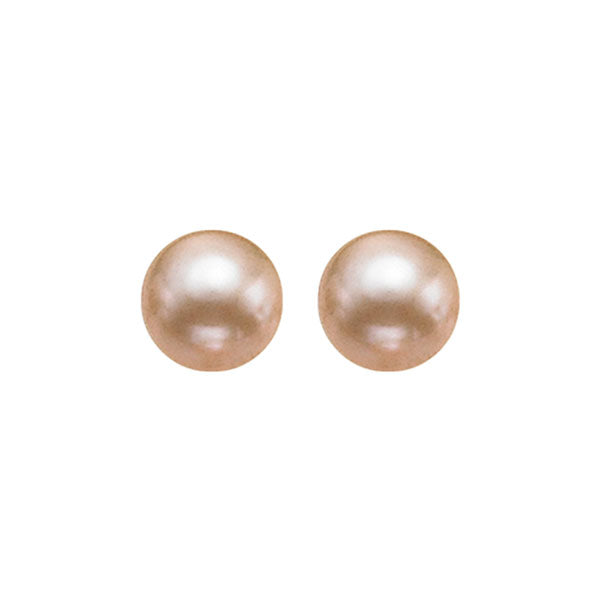 gold freshwater pearl stud earrings in sterling silver (8.5mm)