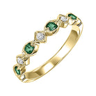 stackable prong set emerald band in 10k yellow gold (1/20 ct. tw.)