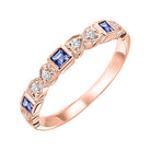 stackable bezel set sapphire band in 10k rose gold (1/12 ct. tw.)