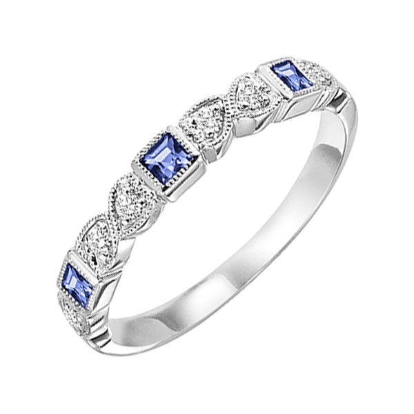 stackable bezel set sapphire band in 10k white gold (1/12 ct. tw.)