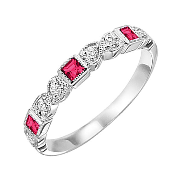 stackable bezel set ruby band in 10k white gold (1/10 ct. tw.)