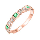 stackable emerald & diamond band in 10k rose gold (1/10 ct. tw.)