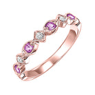 stackable pink sapphire & diamond band 10k rose gold (1/20 ct. tw.)