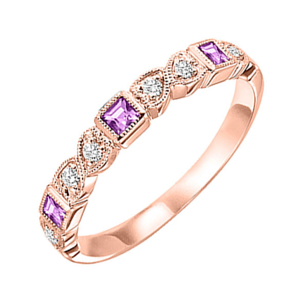10k rose gold stackable bezel pink sapphire band (1/12 ct. tw.)