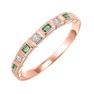 10k rose gold stackable bezel emerald band (1/10 ct. tw.)