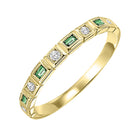 10k yellow gold stackable bezel emerald band (1/10 ct. tw.)