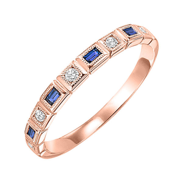 10k rose gold stackable bezel sapphire band (1/15 ct. tw.)