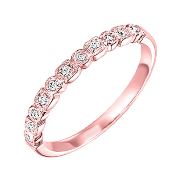 10k rose gold stackable prong diamond band (1/8 ct. tw.)