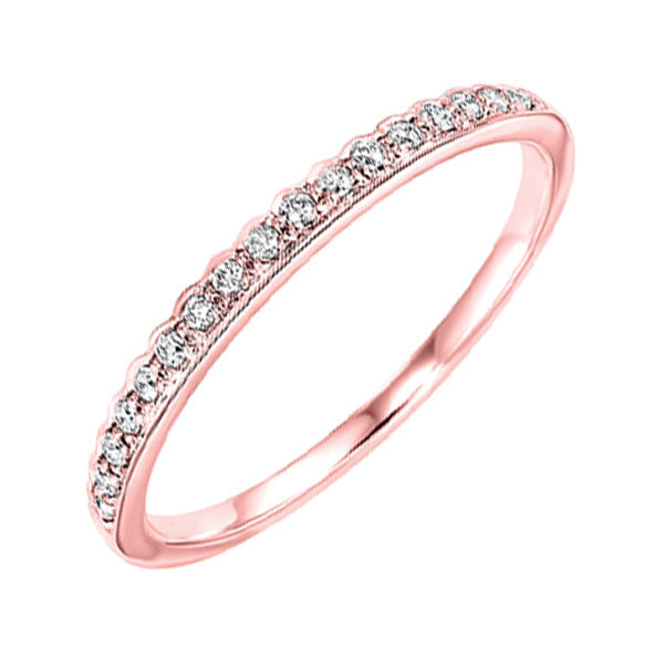 10k rose gold stackable prong diamond band (1/8 ct. tw.)