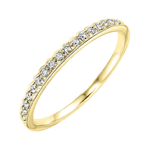 10k yellow gold stackable prong diamond band (1/8 ct. tw.)