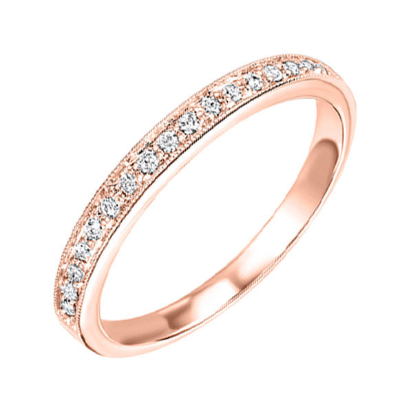 10k rose gold stackable prong diamond band (1/8 ct. tw.)