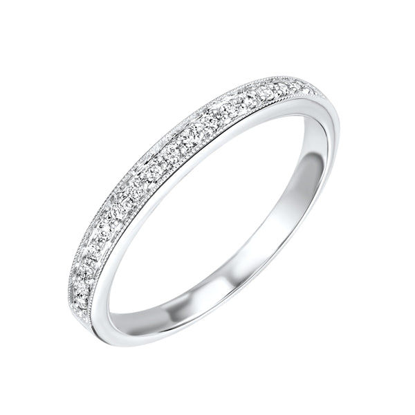 diamond 1/4 eternity slim stackable band in 10k white gold