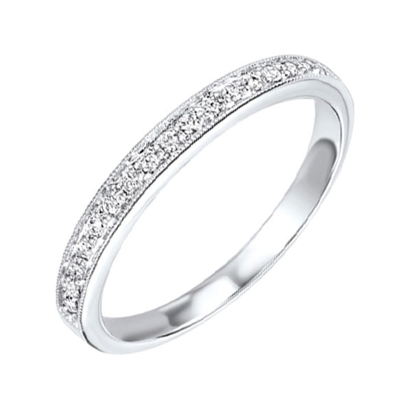 diamond 1/4 eternity slim stackable band in 10k white gold