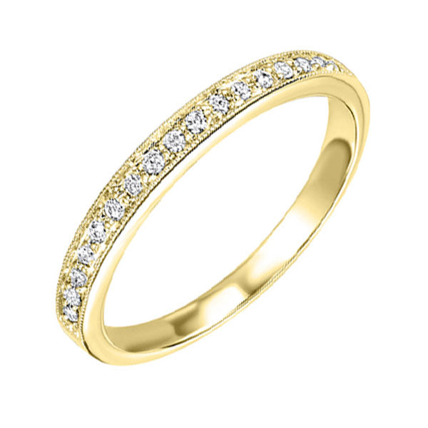 10k yellow gold stackable prong diamond band (1/8 ct. tw.)