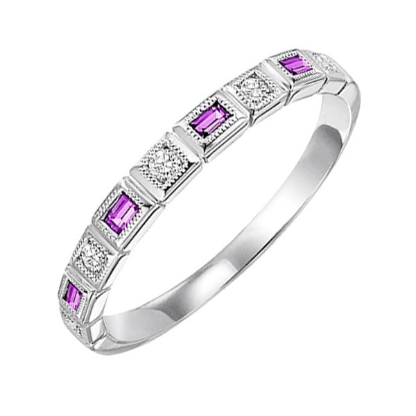 14k white gold stackable bezel ruby band (1/10 ct. tw.)