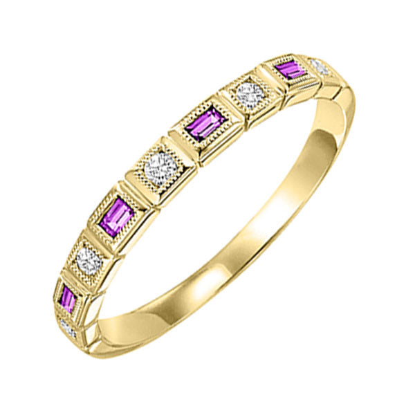 14k yellow gold stackable bezel ruby band (1/10 ct. tw.)