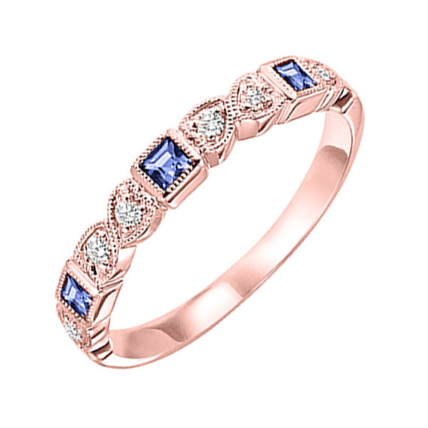 14k rose gold stackable bezel sapphire band (1/10 ct. tw.)