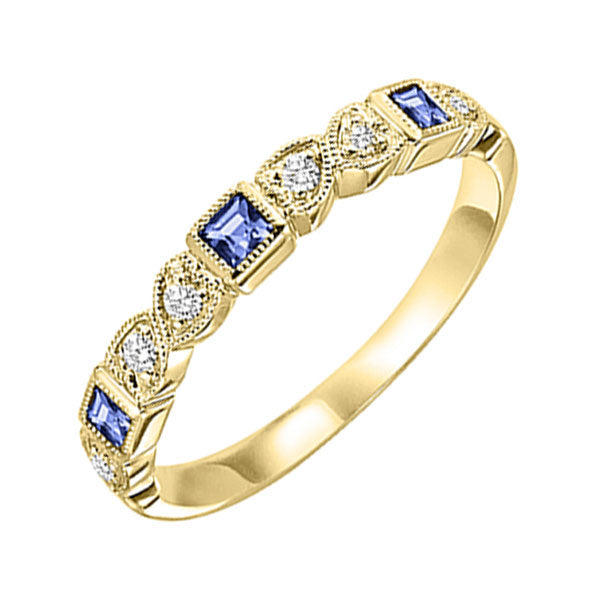 14k yellow gold stackable bezel sapphire band (1/10 ct. tw.)