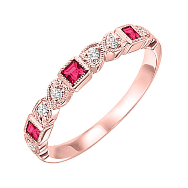 14k rose gold stackable bezel ruby band (1/12 ct. tw.)