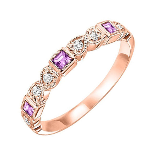 14k rose gold stackable bezel pink sapphire band (1/10 ct. tw.)