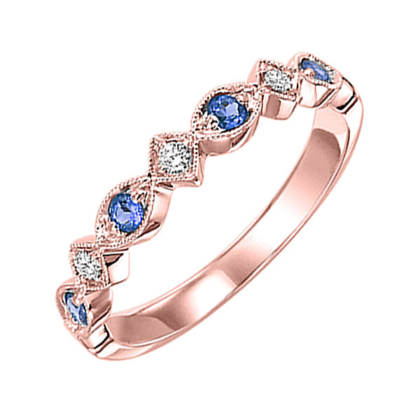 14k rose gold stackable prong sapphire band (1/20 ct. tw.)