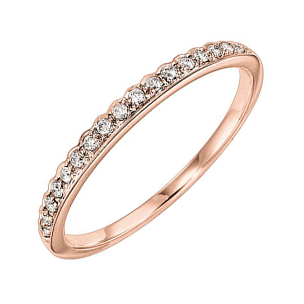 14k rose gold stackable prong diamond band (1/10 ct. tw.)