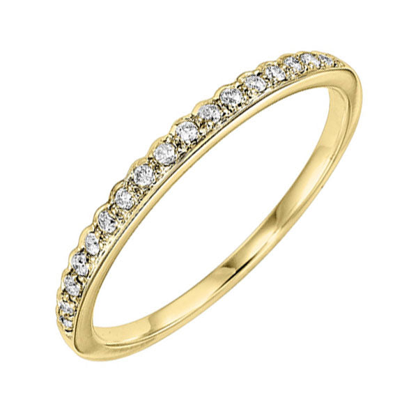 14k yellow gold stackable prong diamond band (1/10 ct. tw.)