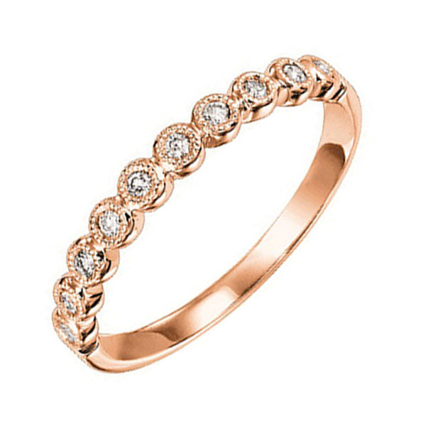 14k rose gold stackable bezel diamond band (1/8 ct. tw.)