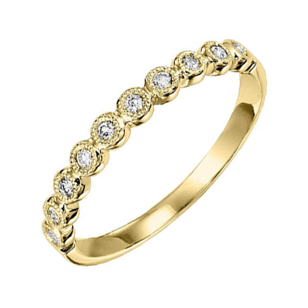 14k yellow gold stackable bezel diamond band (1/8 ct. tw.)