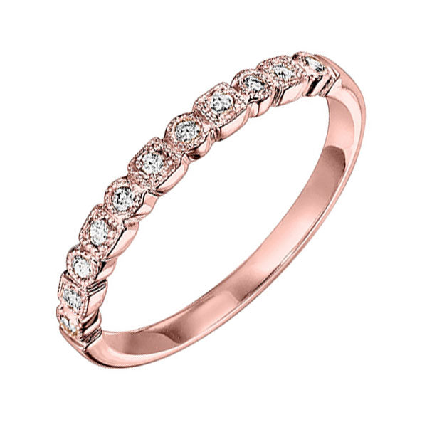 14k rose gold stackable prong diamond band (1/8 ct. tw.)